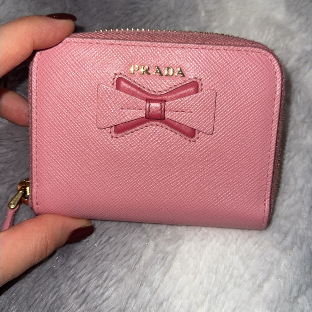 Prada Blush Pink Leather Bow Wallet